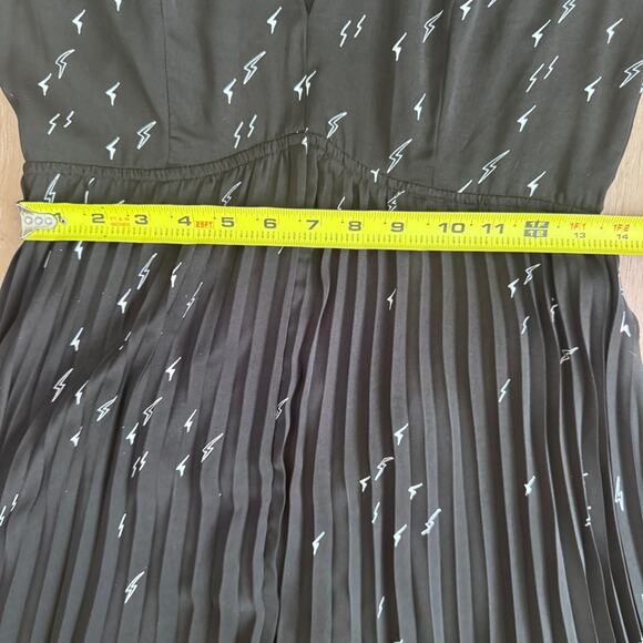 Avec Le Filled Black Lighting bolt print open back midi Dress size 0 - Picture 12 of 13